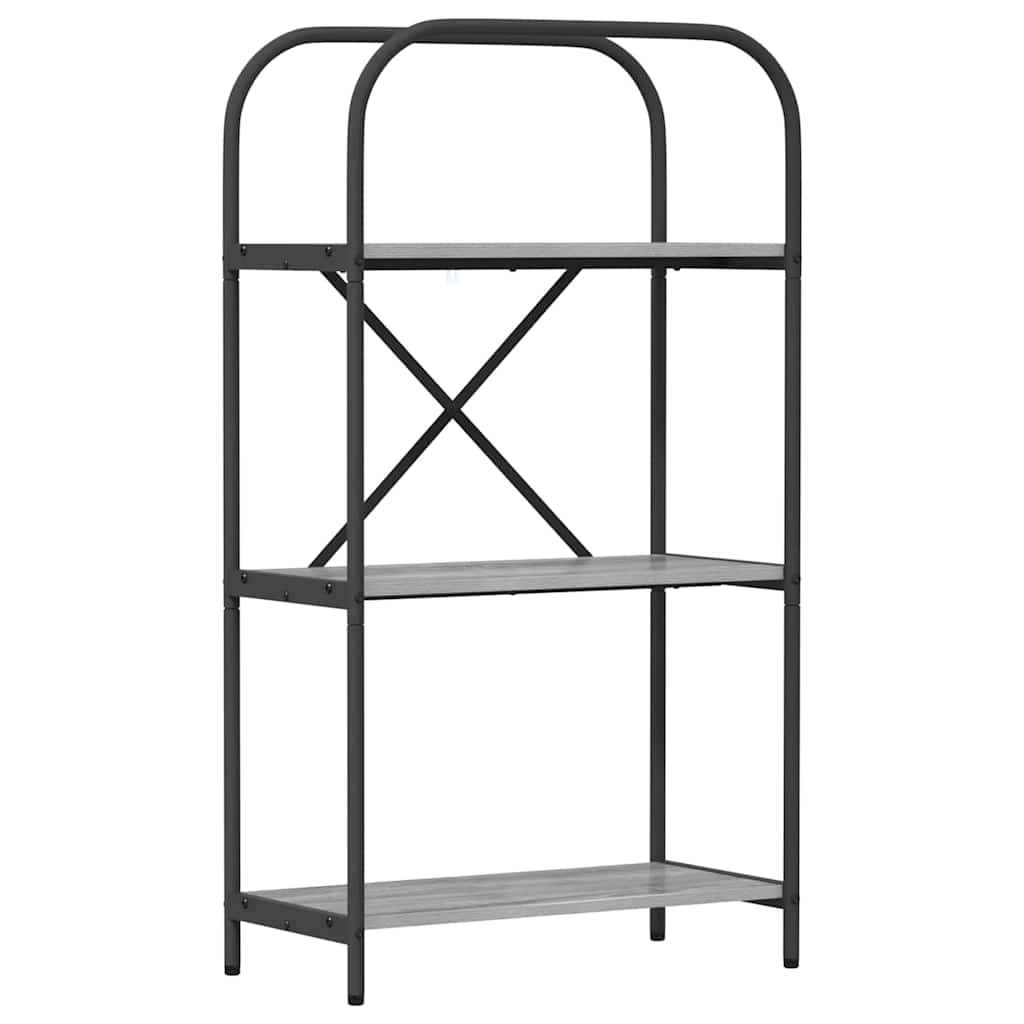 Bookshelf 3-Tier 60 x 30 x 109 cm Engineered wood Grey Sonoma