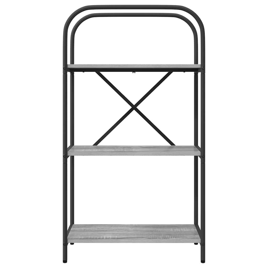 Bookshelf 3-Tier 60 x 30 x 109 cm Engineered wood Grey Sonoma
