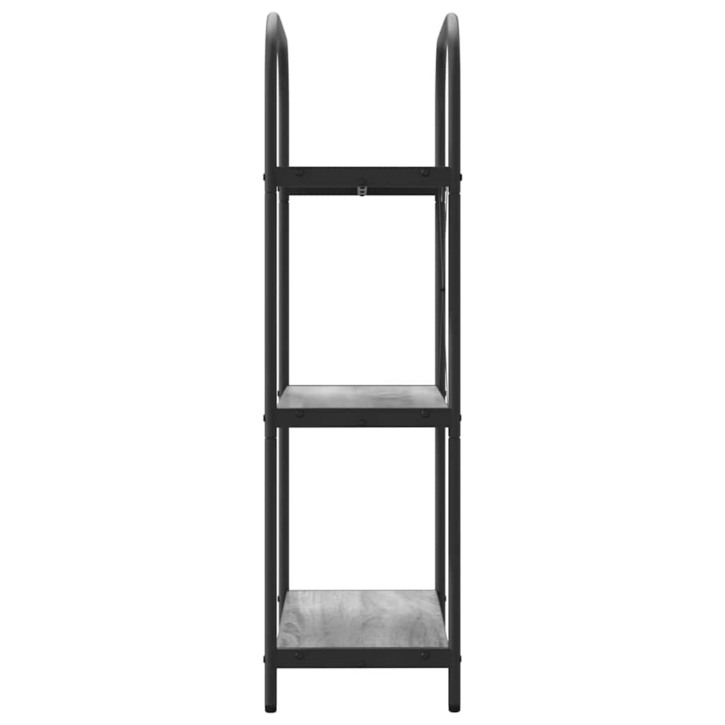 Bookshelf 3-Tier 60 x 30 x 109 cm Engineered wood Grey Sonoma