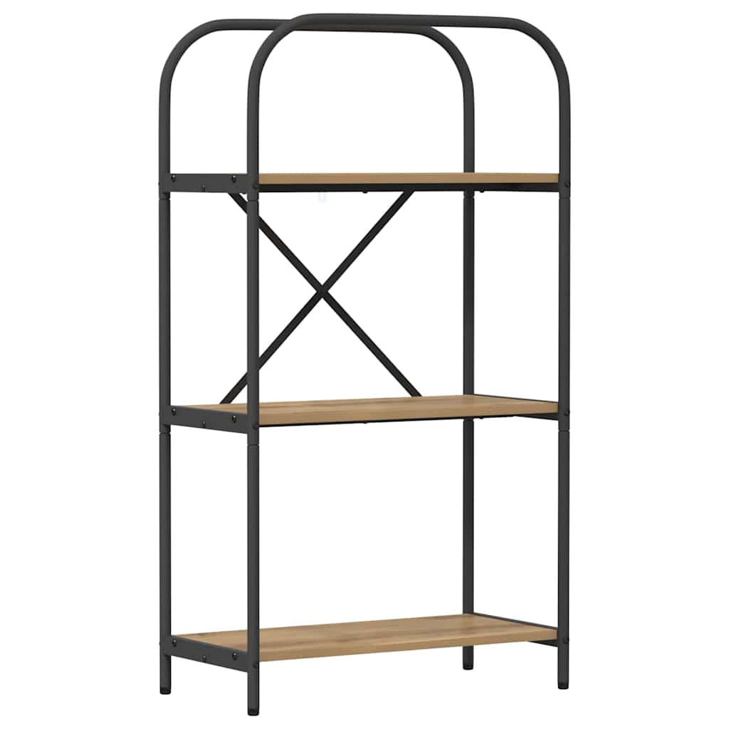 Bookshelf 3-Tier 60 x 30 x 109 cm Engineered wood Artisan Oak