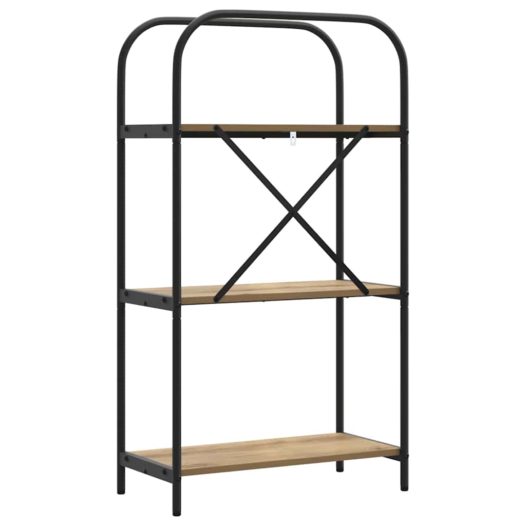 Bookshelf 3-Tier 60 x 30 x 109 cm Engineered wood Artisan Oak
