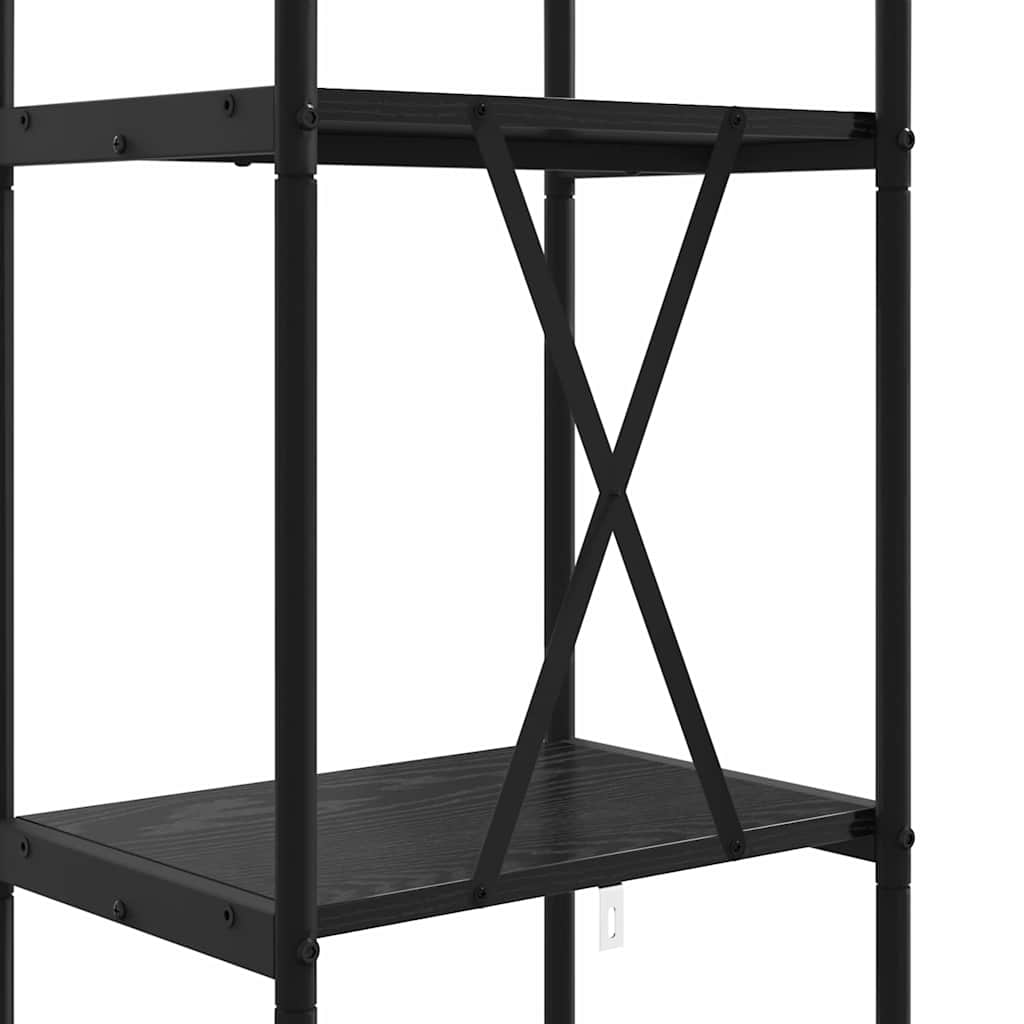 Bookshelf 5-Tier 40 x 30 x 183 cm Engineered wood Black Oak