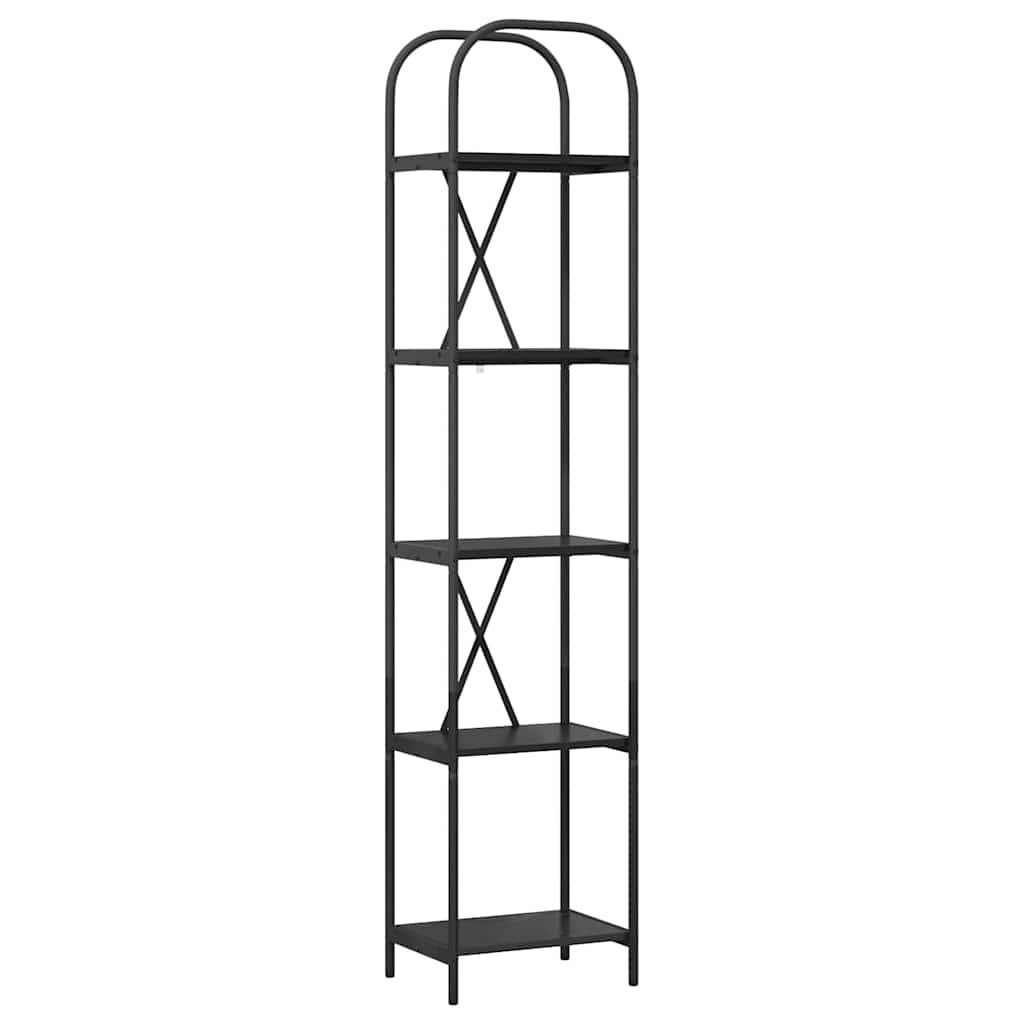 Bookshelf 5-Tier 40 x 30 x 183 cm Engineered wood Black Oak
