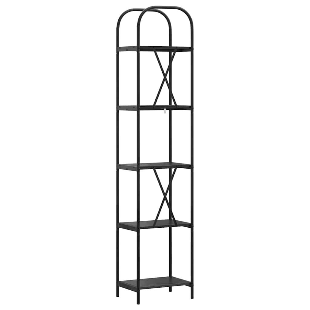 Bookshelf 5-Tier 40 x 30 x 183 cm Engineered wood Black Oak