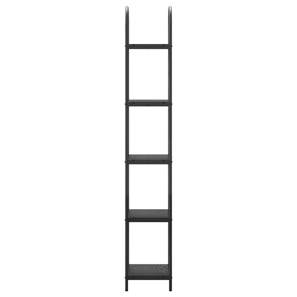 Bookshelf 5-Tier 40 x 30 x 183 cm Engineered wood Black Oak