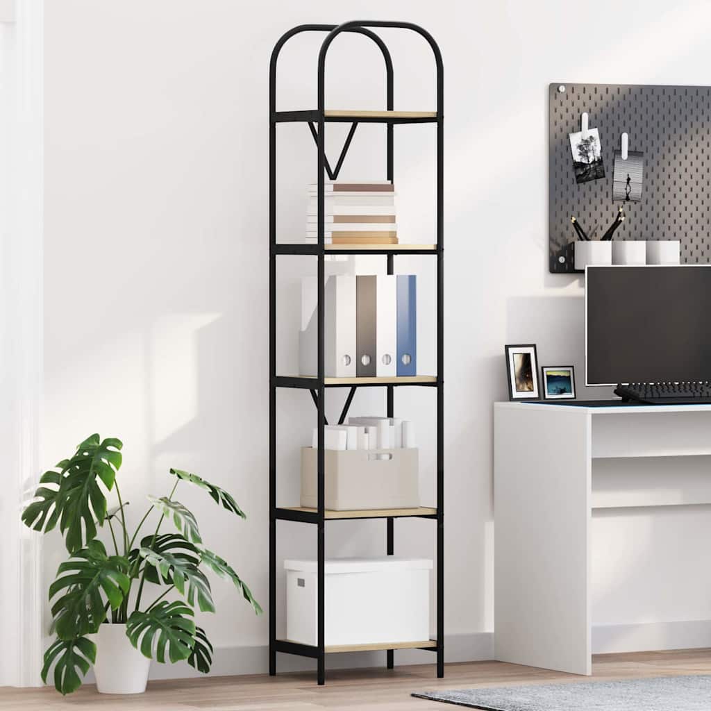 Bookshelf 5-Tier 40 x 30 x 183 cm Engineered wood Sonoma Oak