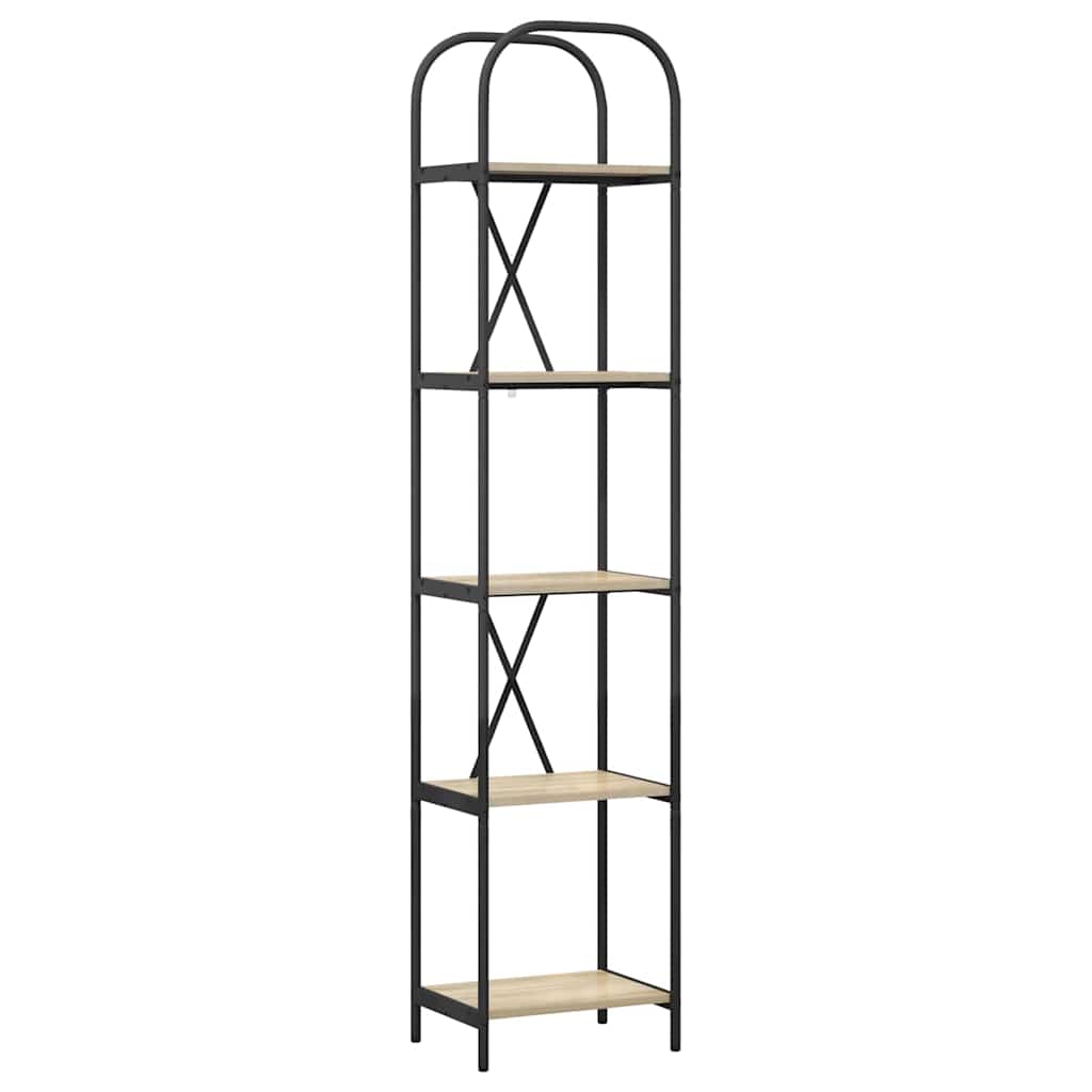 Bookshelf 5-Tier 40 x 30 x 183 cm Engineered wood Sonoma Oak