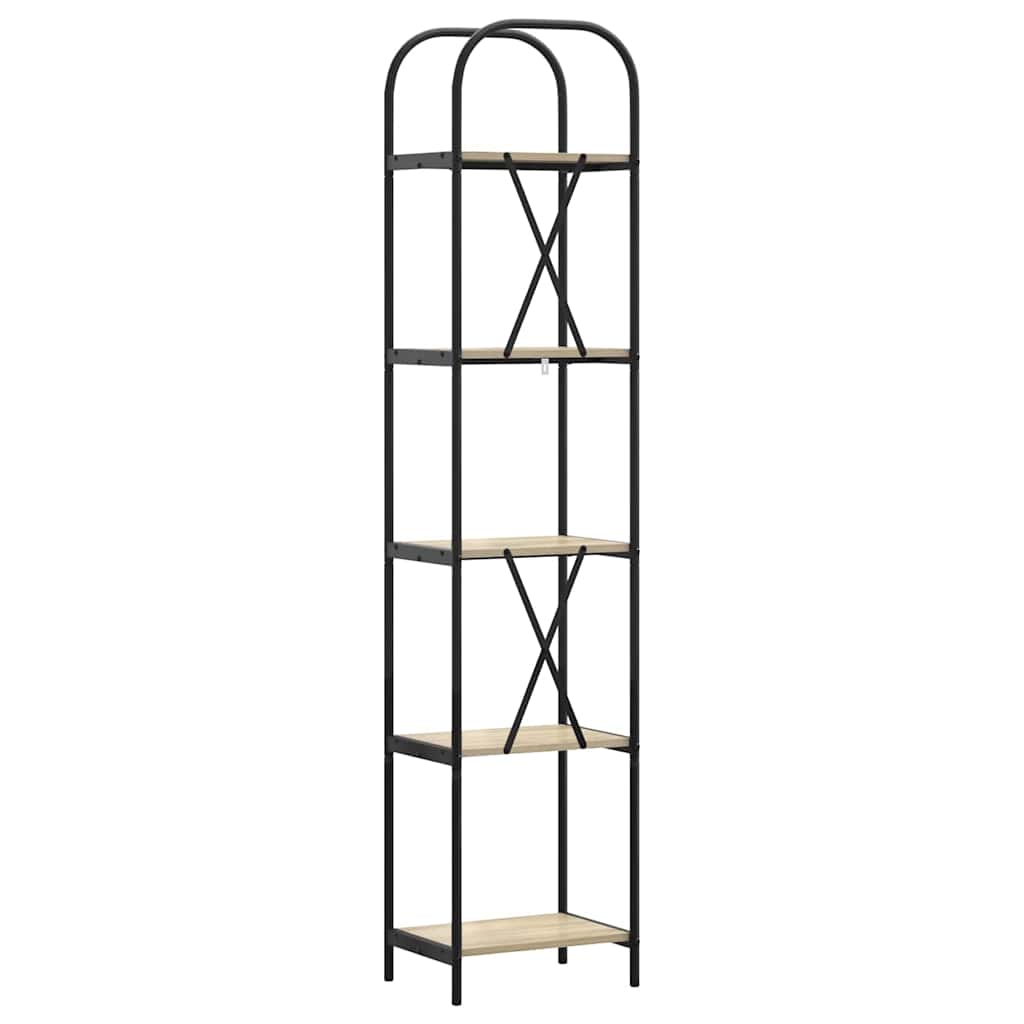 Bookshelf 5-Tier 40 x 30 x 183 cm Engineered wood Sonoma Oak