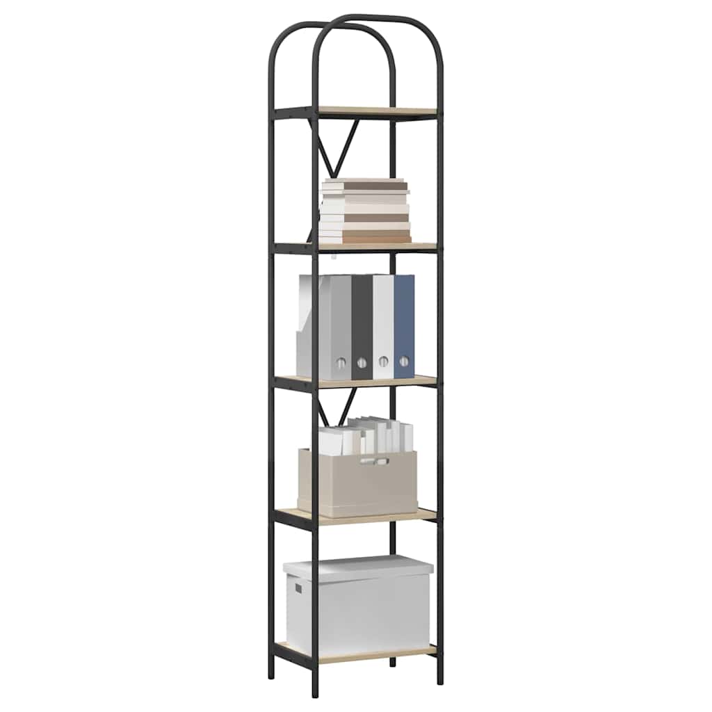 Bookshelf 5-Tier 40 x 30 x 183 cm Engineered wood Sonoma Oak