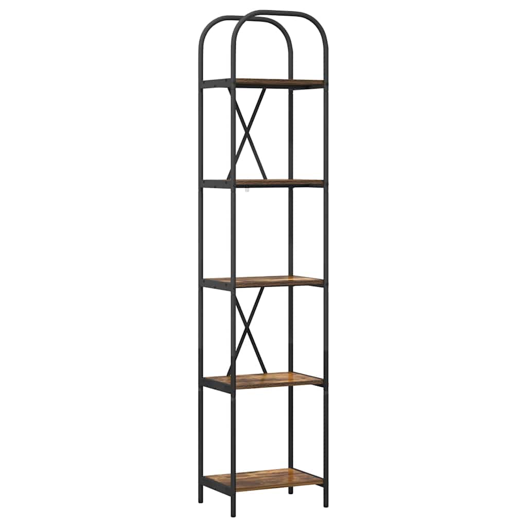Bookshelf 5-Tier 40 x 30 x 183 cm Engineered wood Smoked Oak
