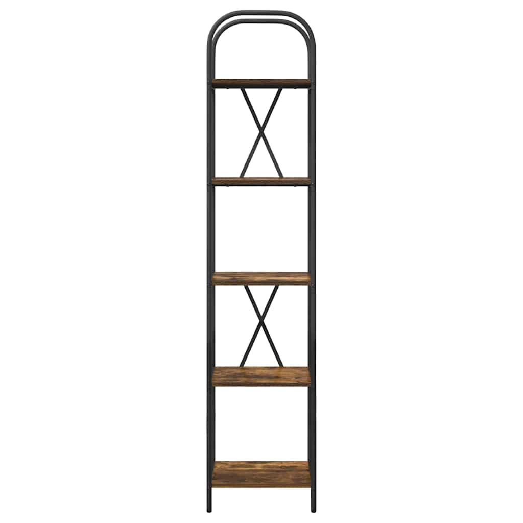 Bookshelf 5-Tier 40 x 30 x 183 cm Engineered wood Smoked Oak