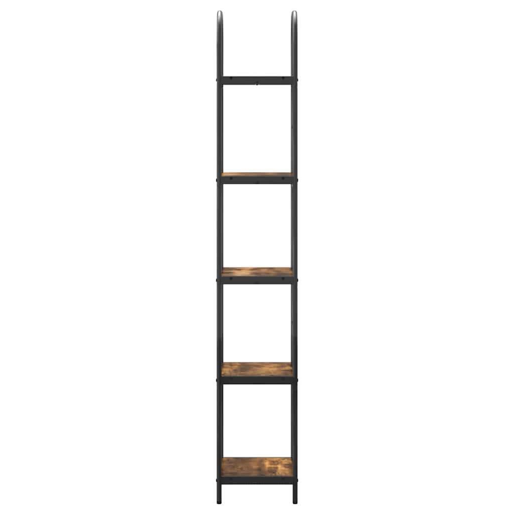 Bookshelf 5-Tier 40 x 30 x 183 cm Engineered wood Smoked Oak