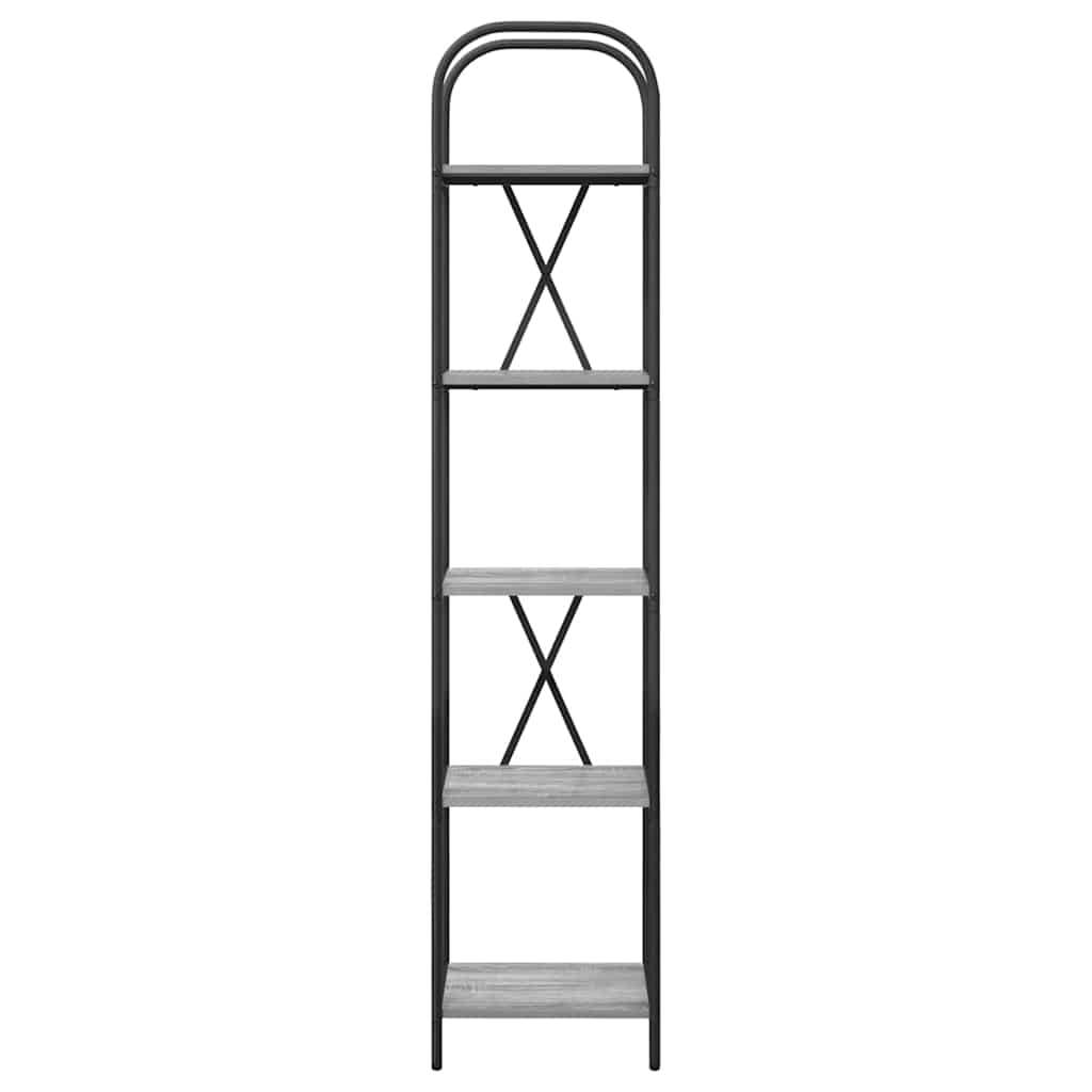 Bookshelf 5-Tier 40 x 30 x 183 cm Engineered wood Grey Sonoma