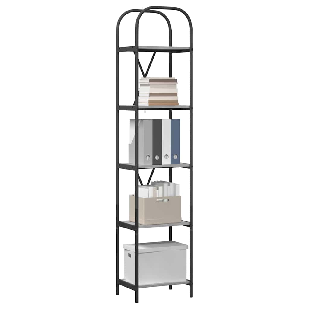 Bookshelf 5-Tier 40 x 30 x 183 cm Engineered wood Grey Sonoma