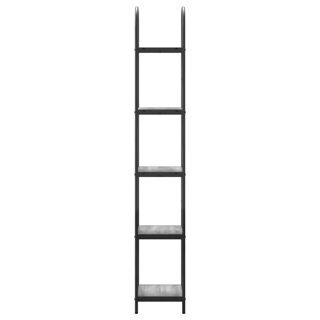 Bookshelf 5-Tier 40 x 30 x 183 cm Engineered wood Grey Sonoma