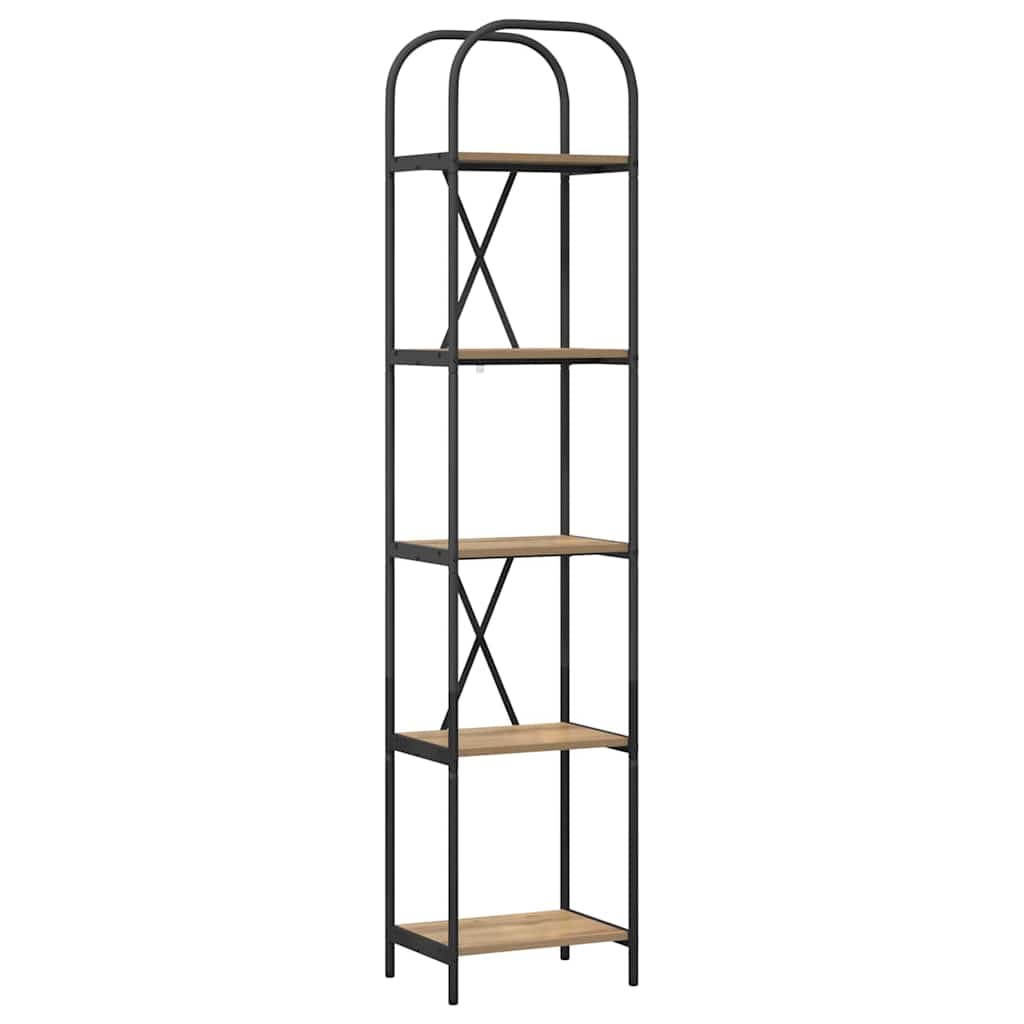 Bookshelf 5-Tier 40 x 30 x 183 cm Engineered wood Artisan Oak