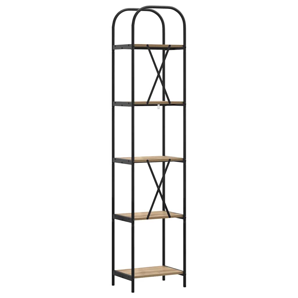 Bookshelf 5-Tier 40 x 30 x 183 cm Engineered wood Artisan Oak