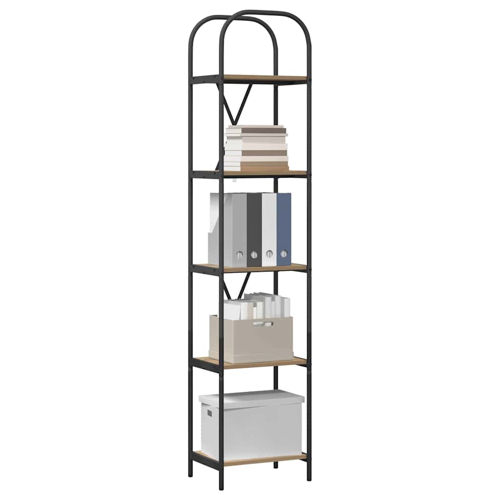Bookshelf 5-Tier 40 x 30 x 183 cm Engineered wood Artisan Oak