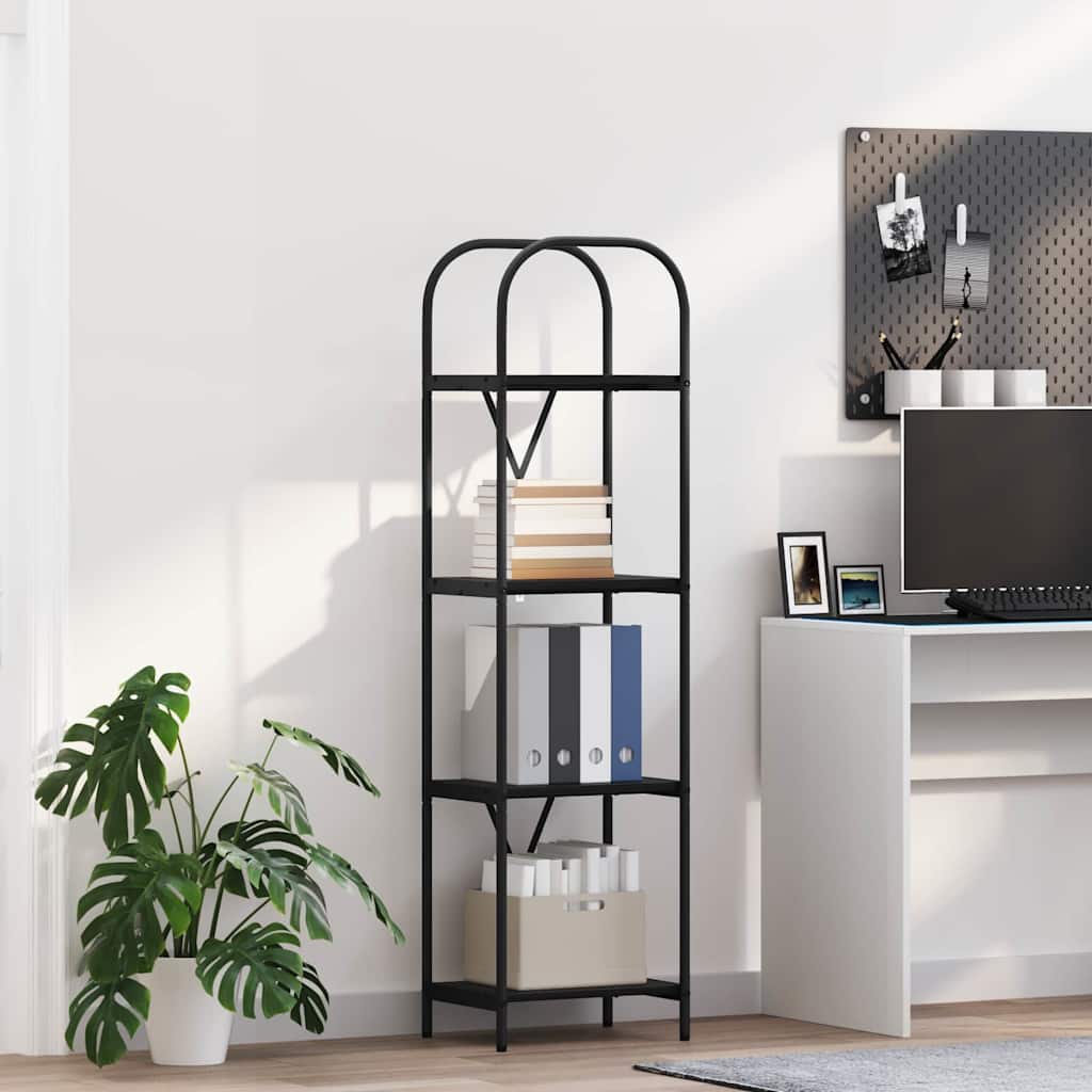 Bookshelf 4-Tier 40 x 30 x 146 cm Engineered wood Black Oak