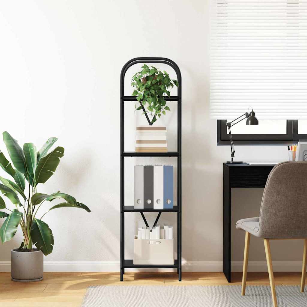 Bookshelf 4-Tier 40 x 30 x 146 cm Engineered wood Black Oak