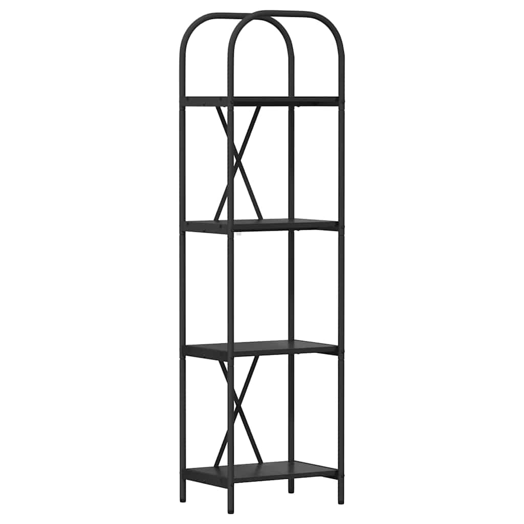 Bookshelf 4-Tier 40 x 30 x 146 cm Engineered wood Black Oak