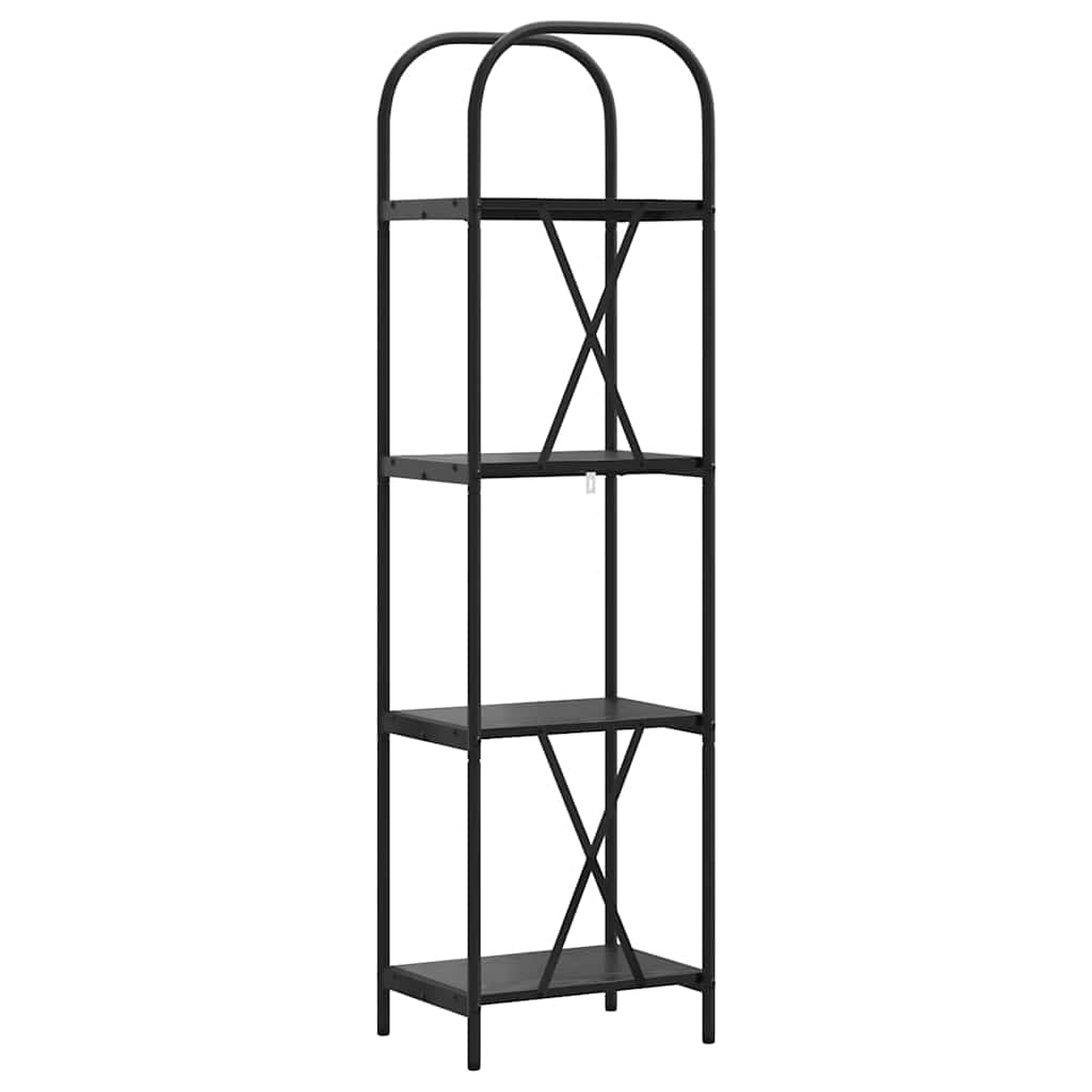 Bookshelf 4-Tier 40 x 30 x 146 cm Engineered wood Black Oak