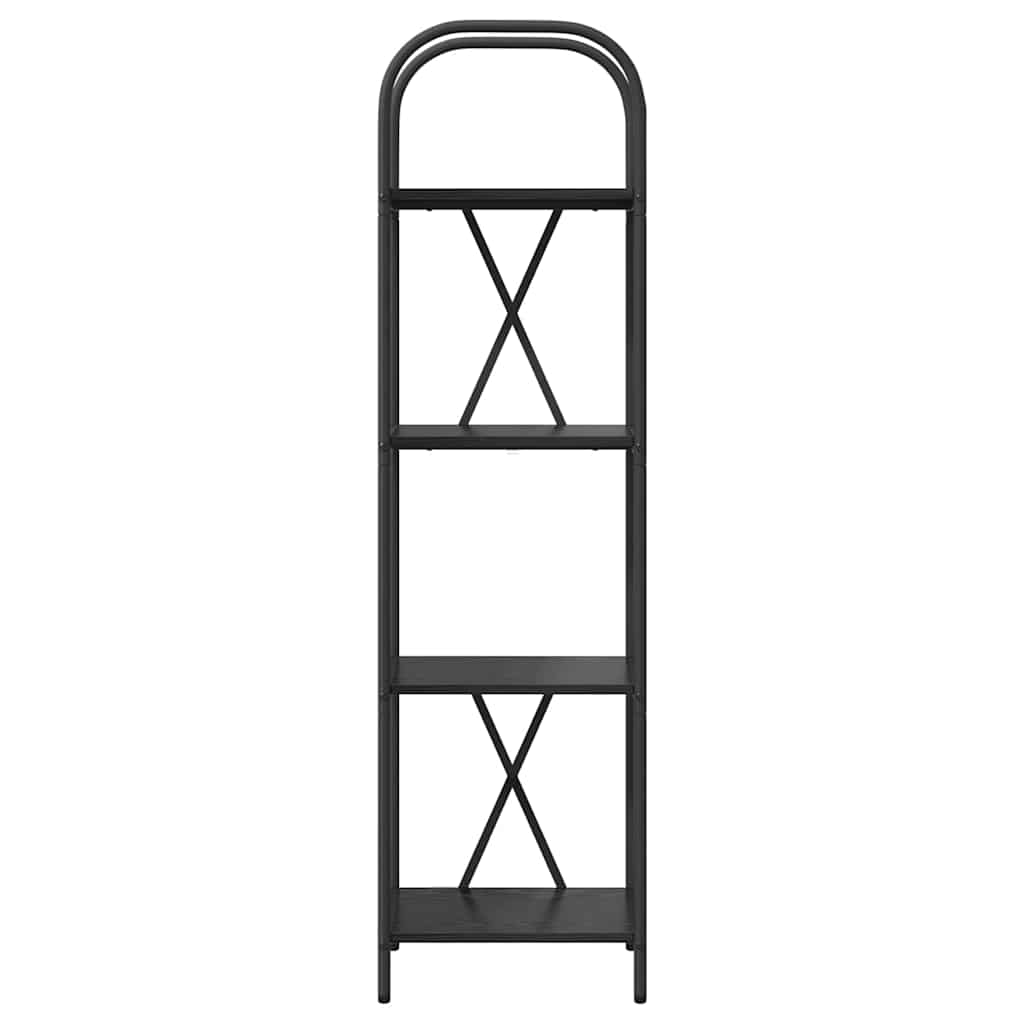 Bookshelf 4-Tier 40 x 30 x 146 cm Engineered wood Black Oak