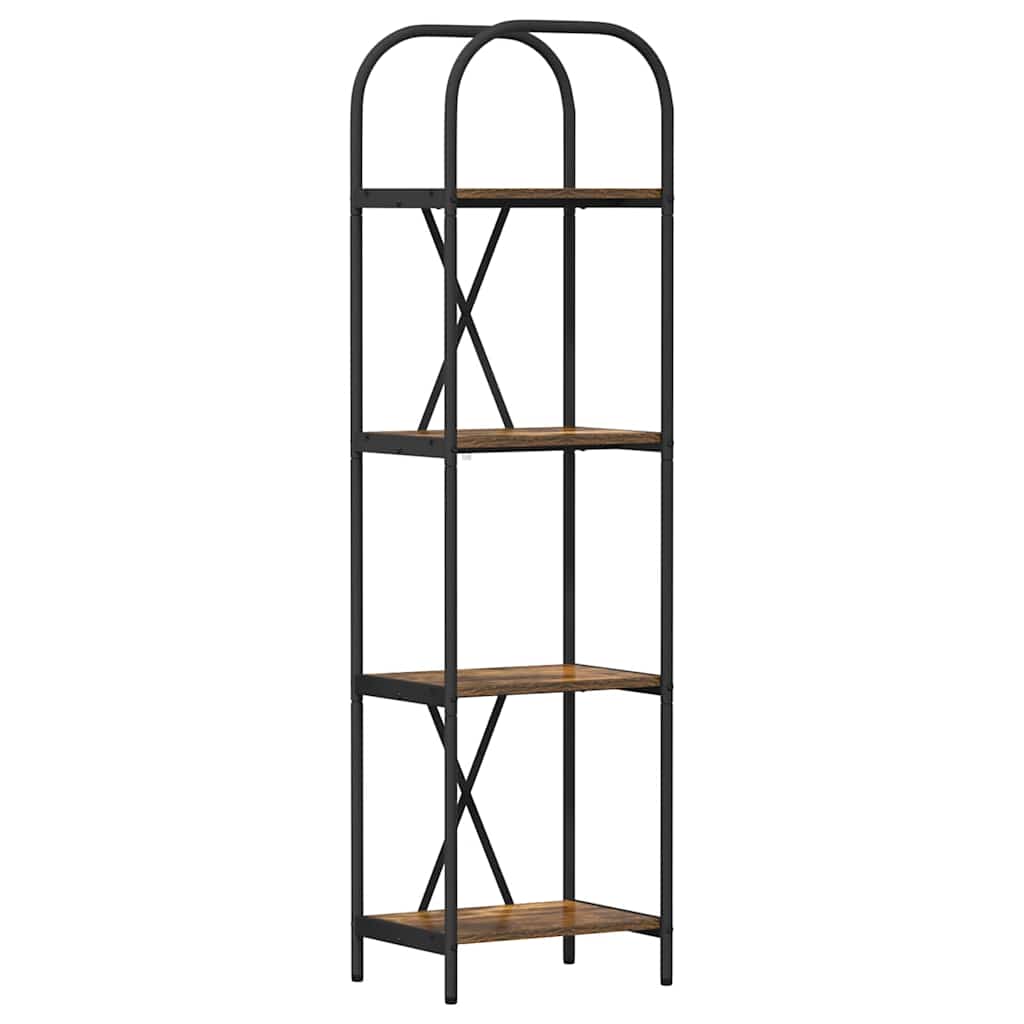 Bookshelf 4-Tier 40 x 30 x 146 cm Engineered wood Smoked Oak