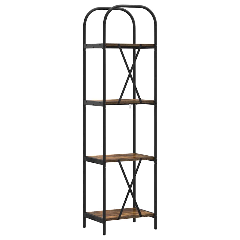 Bookshelf 4-Tier 40 x 30 x 146 cm Engineered wood Smoked Oak