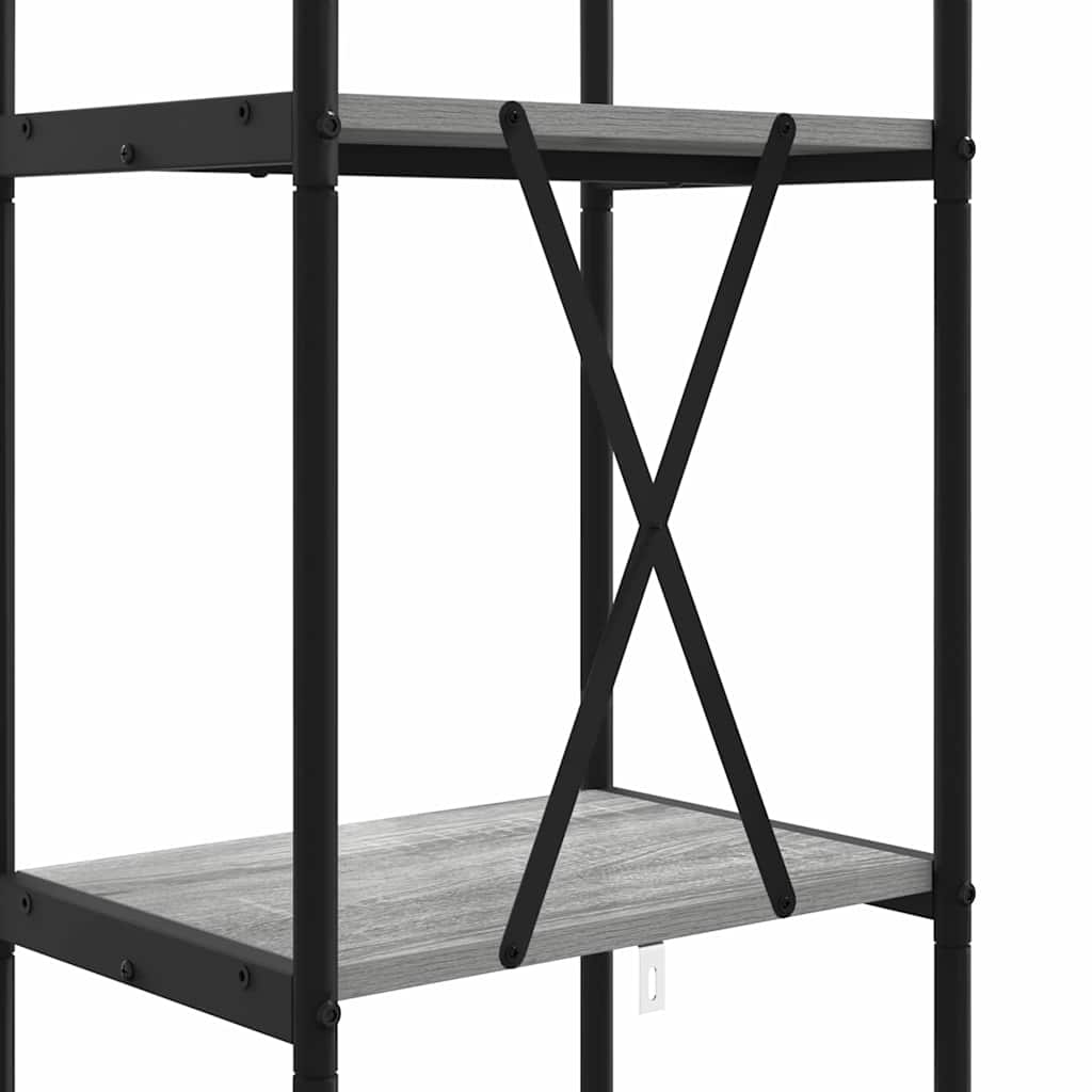 Bookshelf 4-Tier 40 x 30 x 146 cm Engineered wood Grey Sonoma