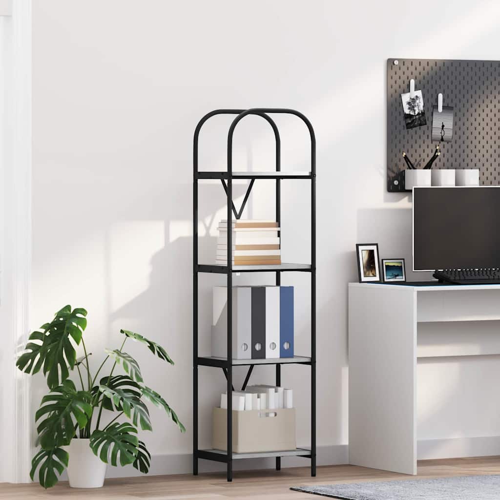Bookshelf 4-Tier 40 x 30 x 146 cm Engineered wood Grey Sonoma