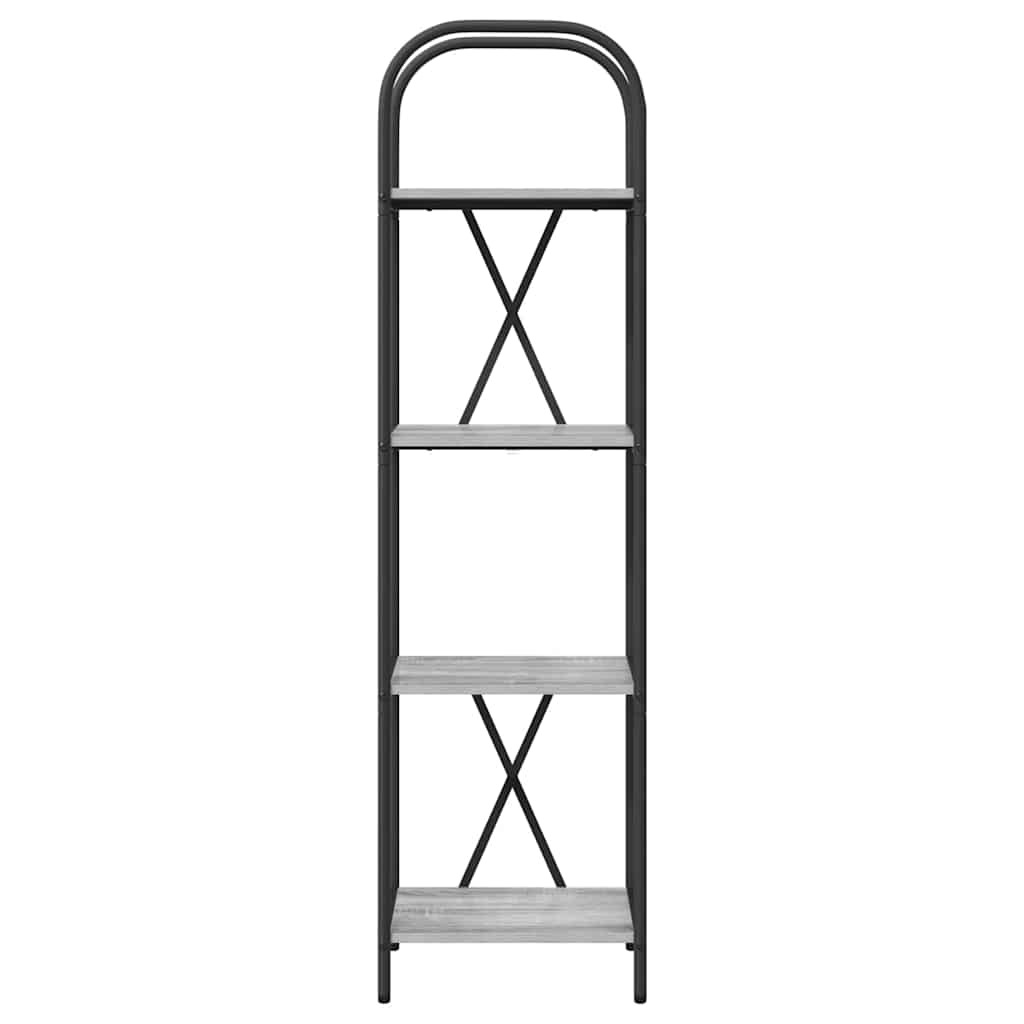 Bookshelf 4-Tier 40 x 30 x 146 cm Engineered wood Grey Sonoma
