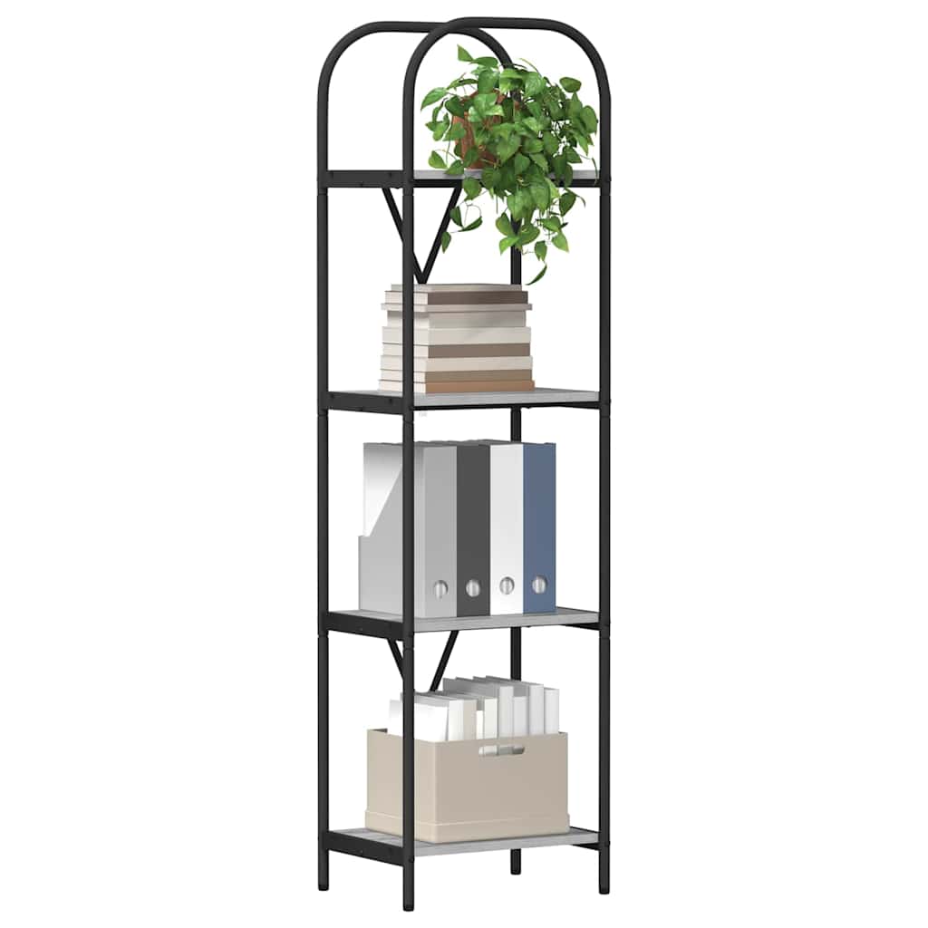 Bookshelf 4-Tier 40 x 30 x 146 cm Engineered wood Grey Sonoma