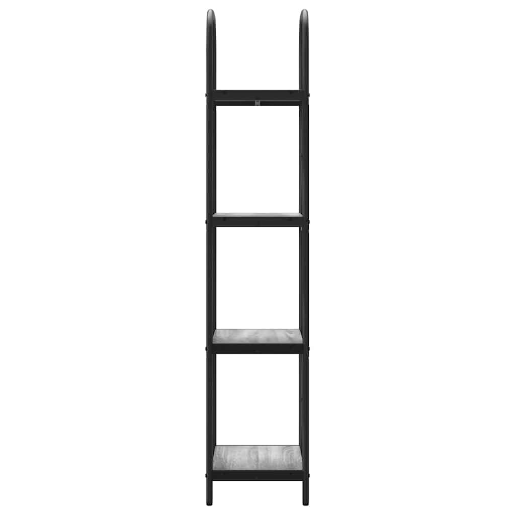 Bookshelf 4-Tier 40 x 30 x 146 cm Engineered wood Grey Sonoma