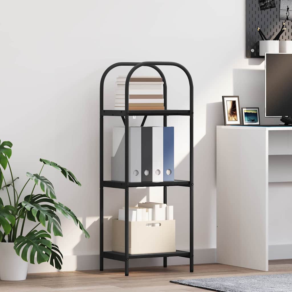 Bookshelf 3-Tier 40 x 30 x 109 cm Engineered wood Black Oak
