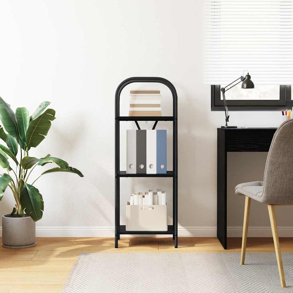 Bookshelf 3-Tier 40 x 30 x 109 cm Engineered wood Black Oak