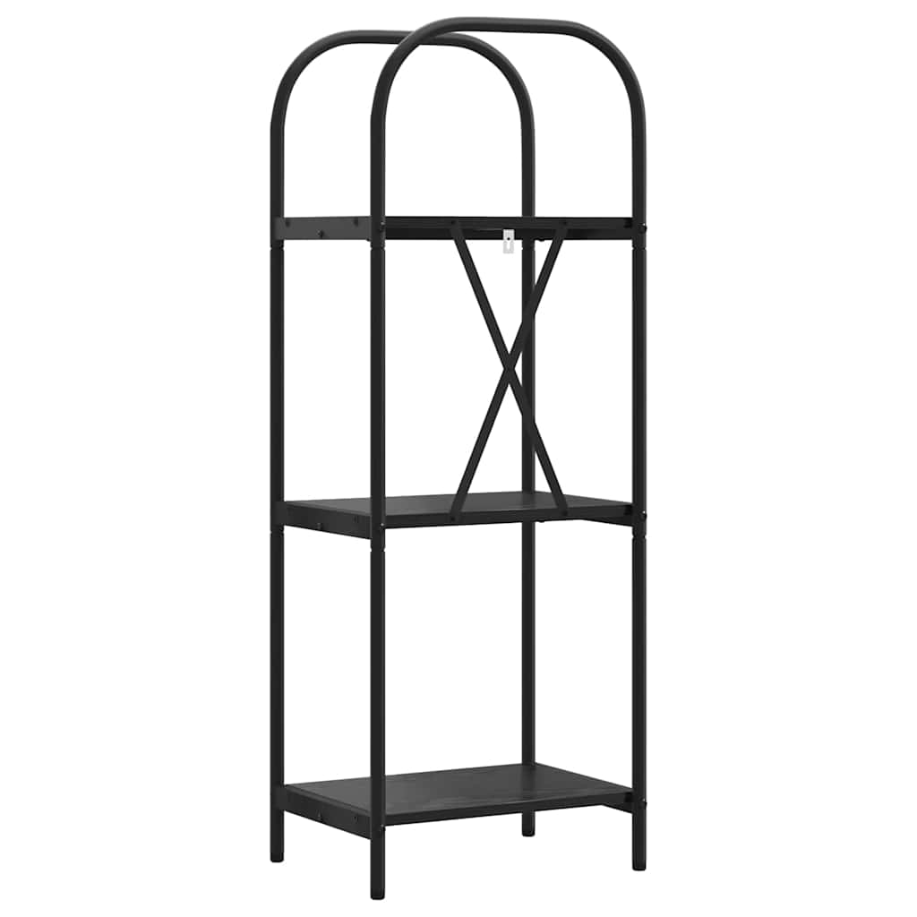 Bookshelf 3-Tier 40 x 30 x 109 cm Engineered wood Black Oak