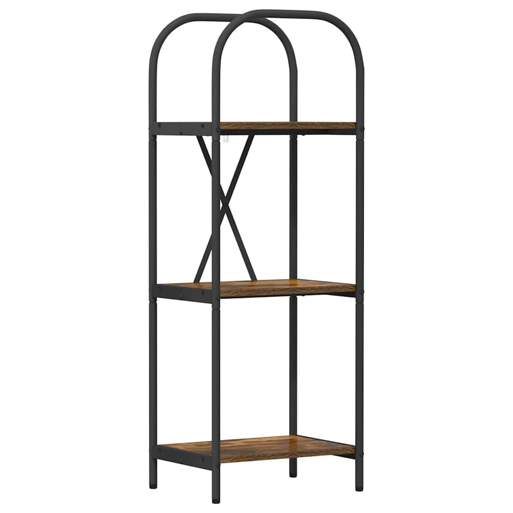 Bookshelf 3-Tier 40 x 30 x 109 cm Engineered wood Smoked Oak