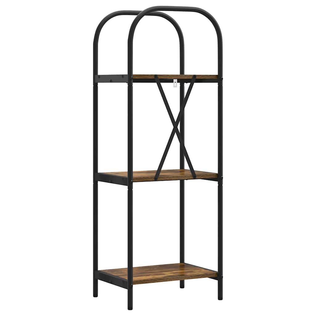Bookshelf 3-Tier 40 x 30 x 109 cm Engineered wood Smoked Oak