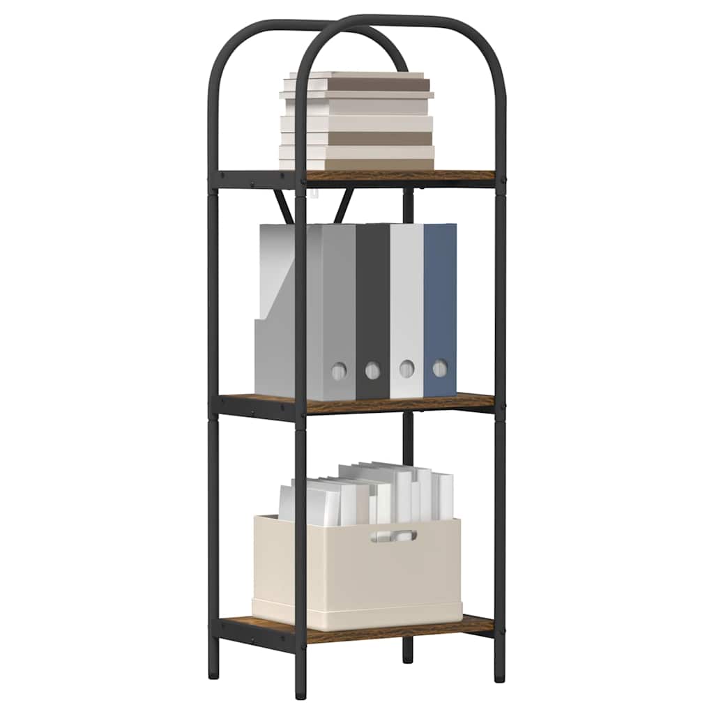 Bookshelf 3-Tier 40 x 30 x 109 cm Engineered wood Smoked Oak