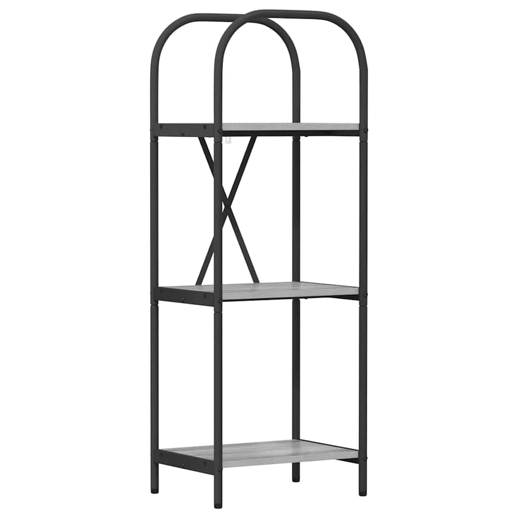 Bookshelf 3-Tier 40 x 30 x 109 cm Engineered wood Grey Sonoma