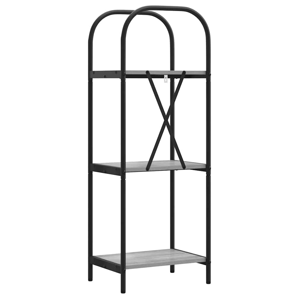 Bookshelf 3-Tier 40 x 30 x 109 cm Engineered wood Grey Sonoma