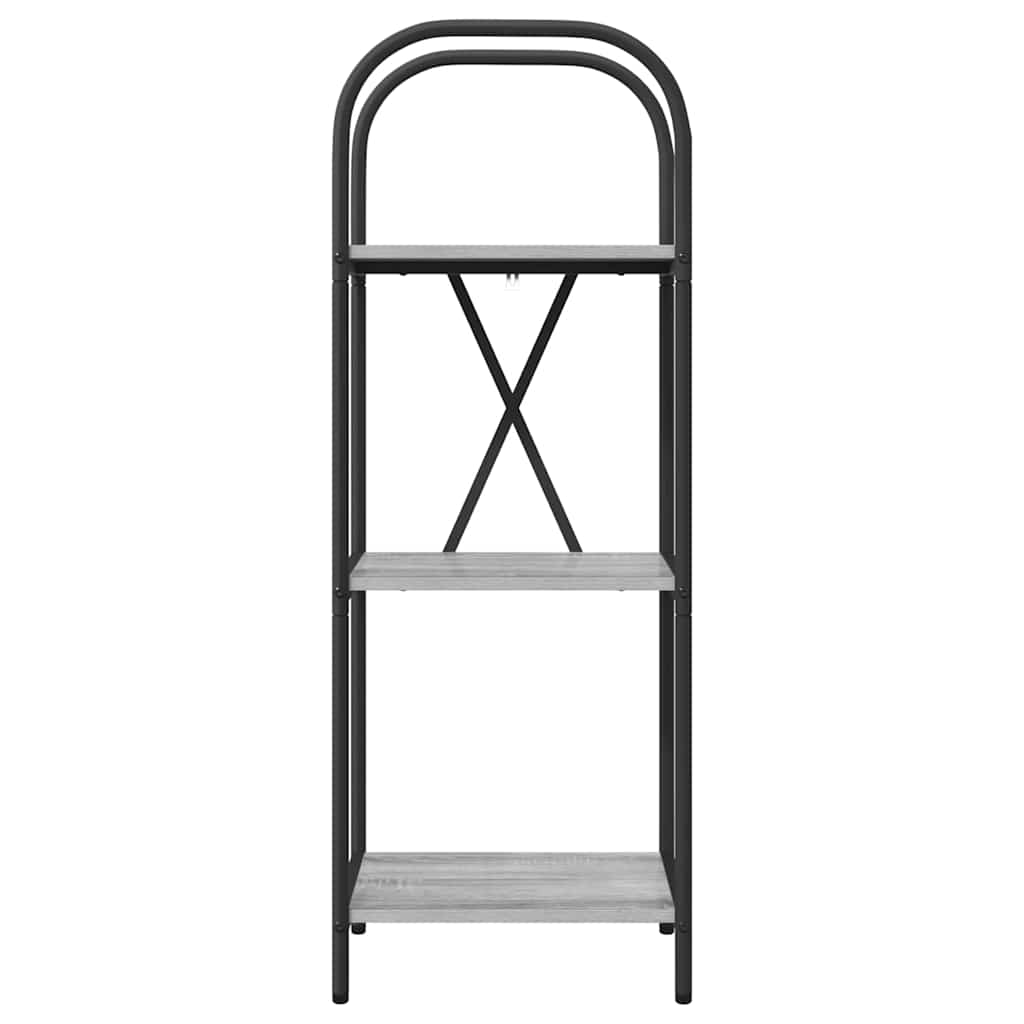 Bookshelf 3-Tier 40 x 30 x 109 cm Engineered wood Grey Sonoma