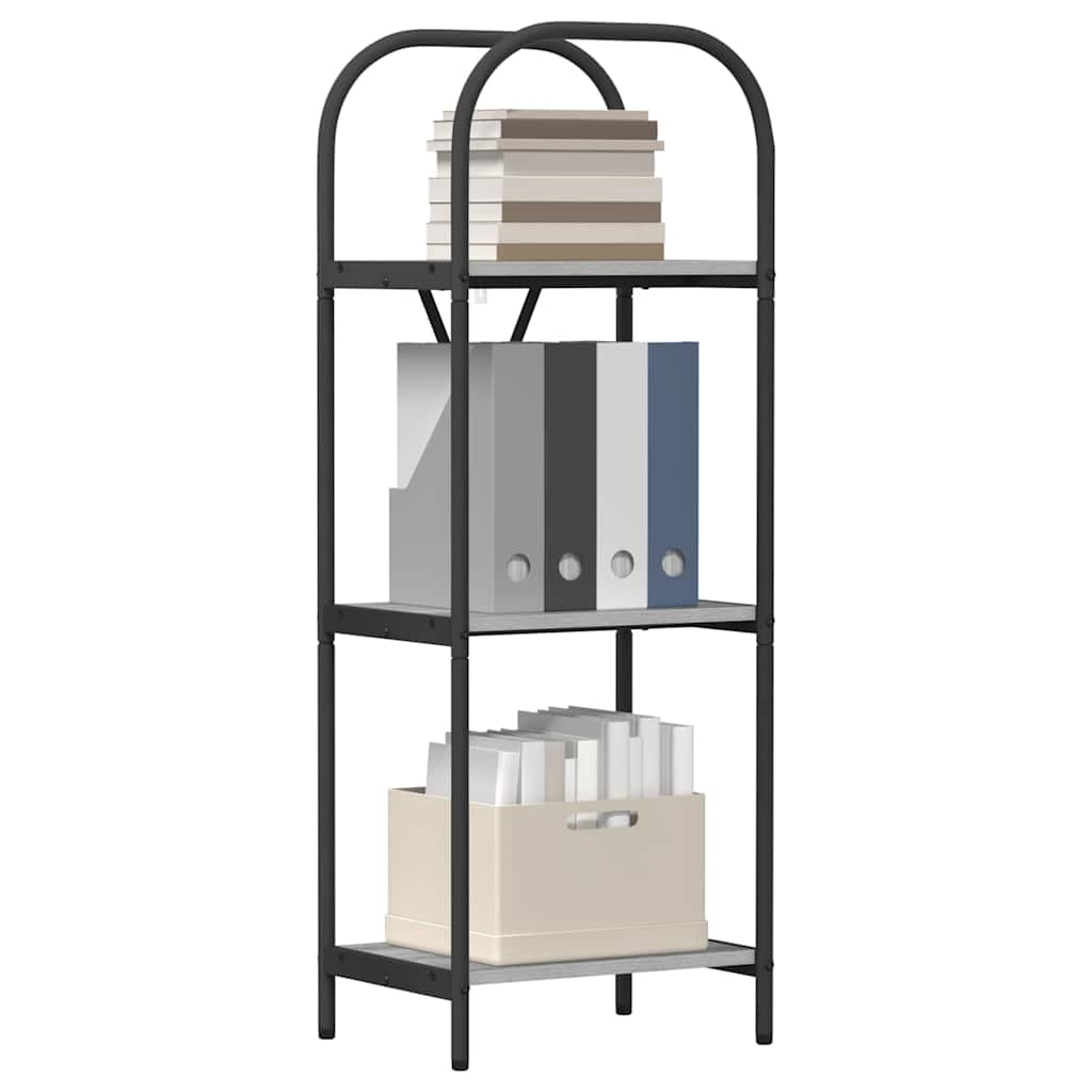 Bookshelf 3-Tier 40 x 30 x 109 cm Engineered wood Grey Sonoma