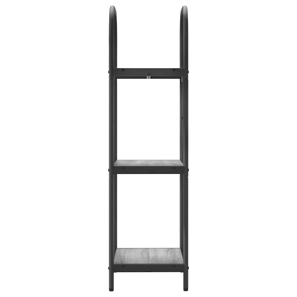 Bookshelf 3-Tier 40 x 30 x 109 cm Engineered wood Grey Sonoma