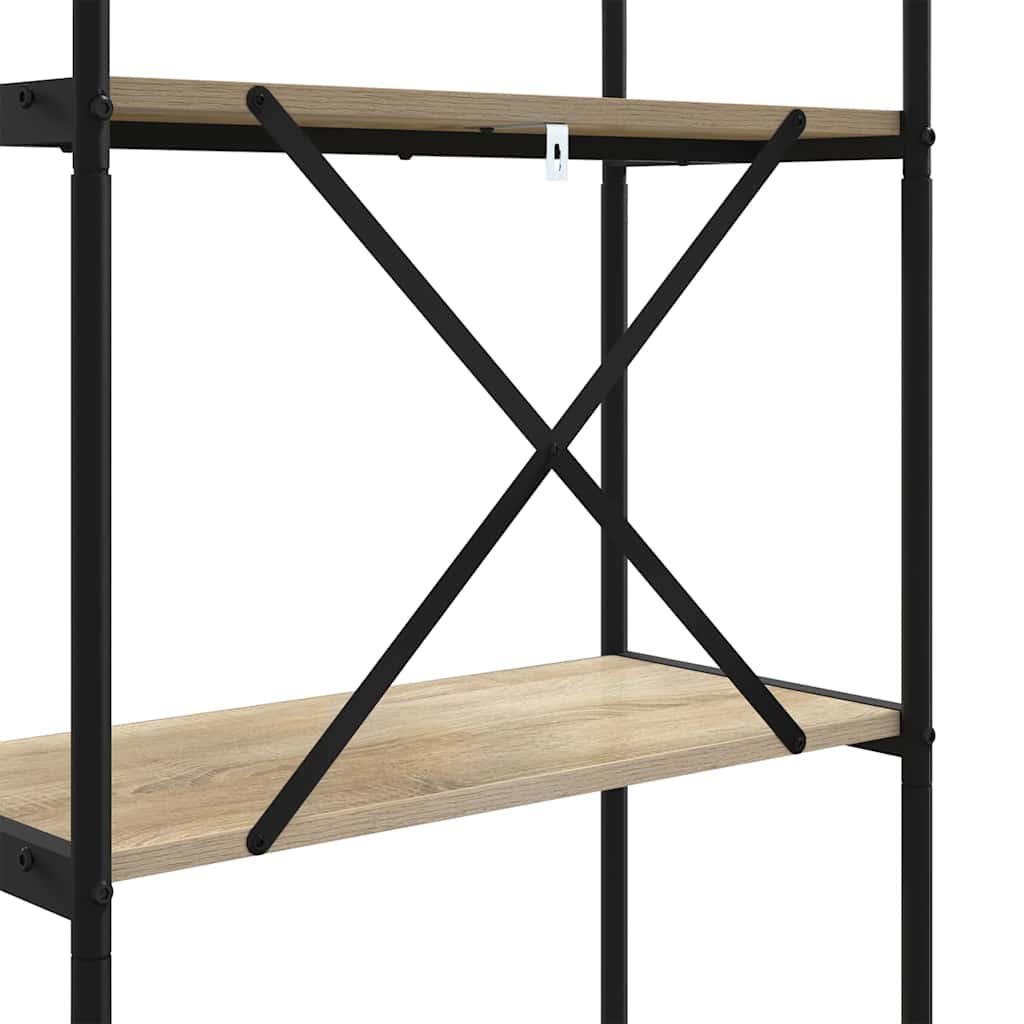 Bookshelf 5-Tier 80 x 30 x 183 cm Engineered wood Sonoma Oak