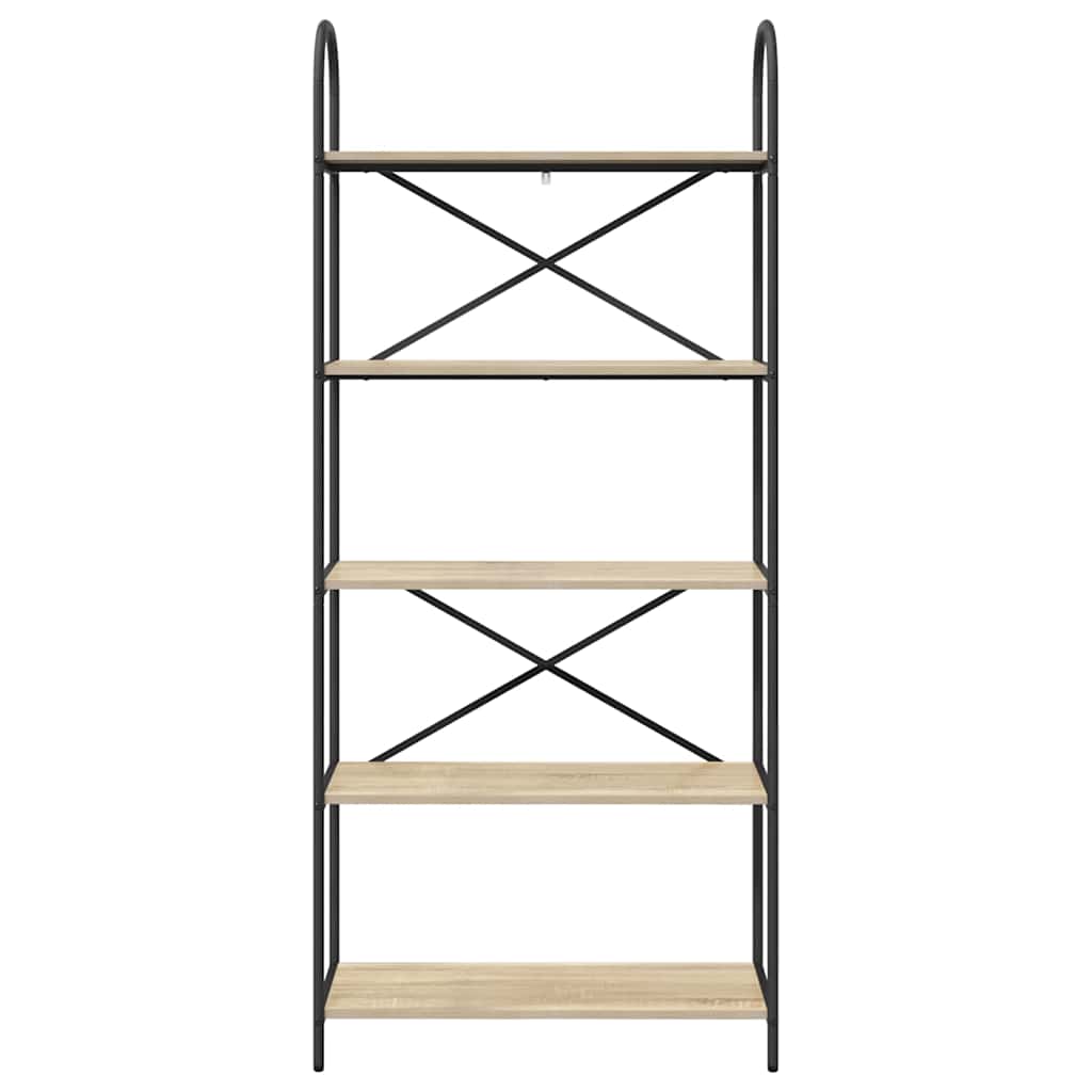 Bookshelf 5-Tier 80 x 30 x 183 cm Engineered wood Sonoma Oak