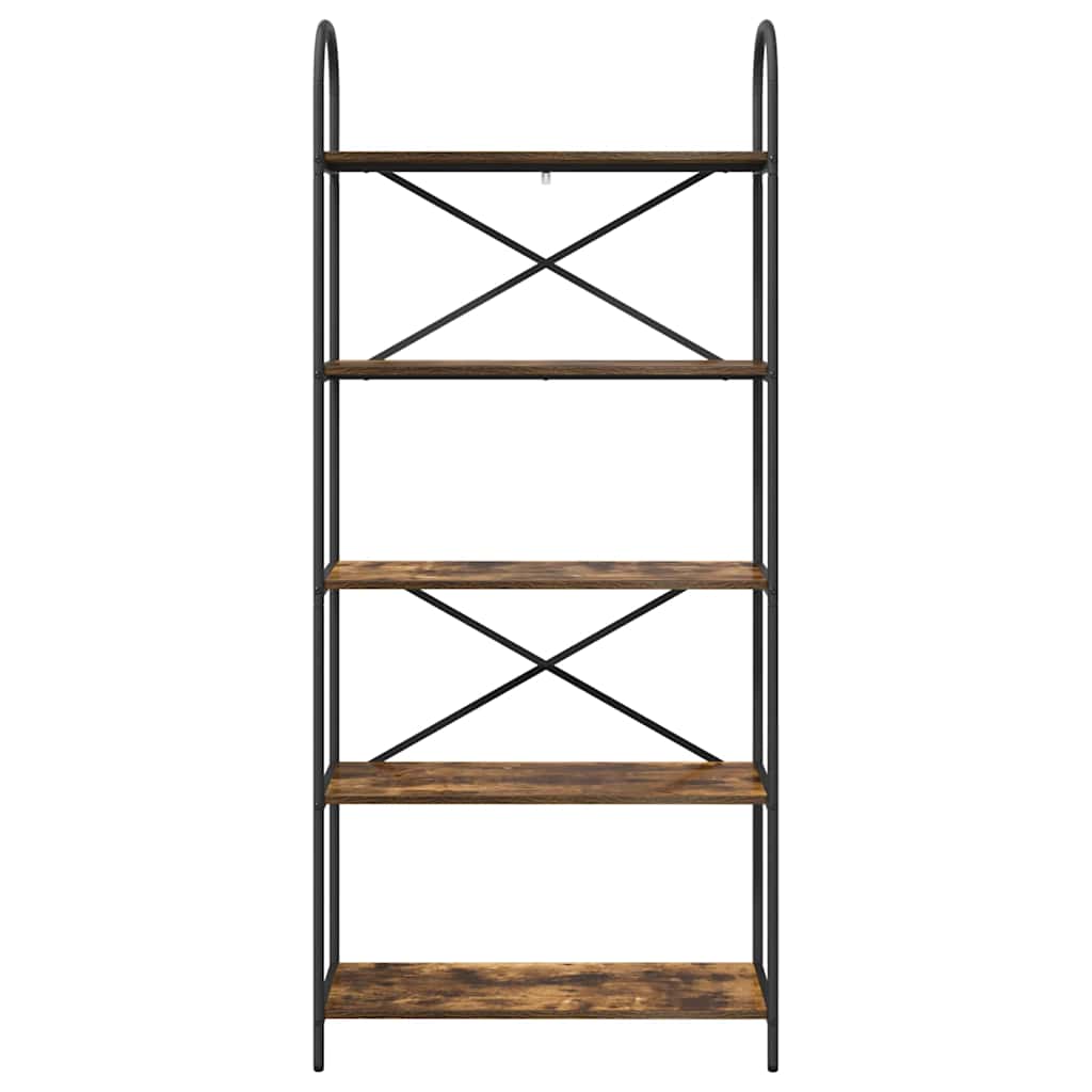 Bookshelf 5-Tier 80 x 30 x 183 cm Engineered wood Smoked Oak