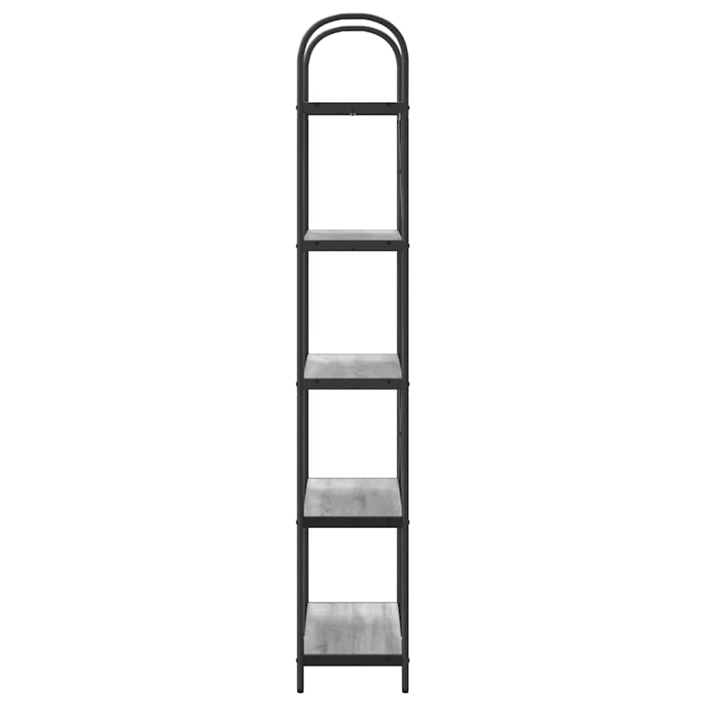Bookshelf 5-Tier 80 x 30 x 183 cm Engineered wood Grey Sonoma
