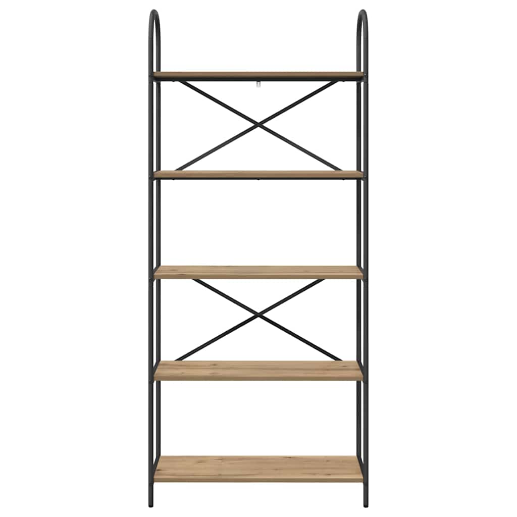 Bookshelf 5-Tier 80 x 30 x 183 cm Engineered wood Artisan Oak